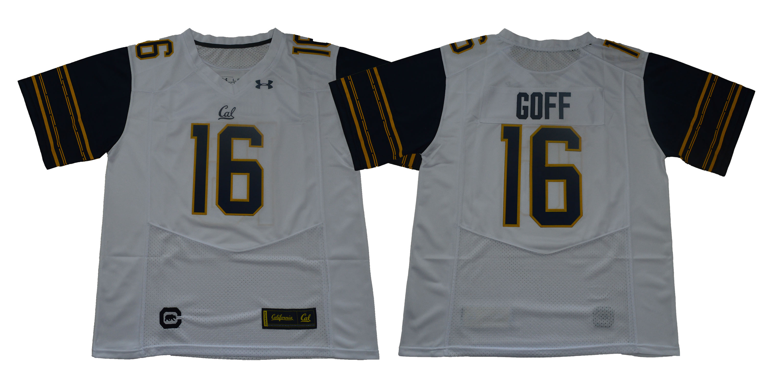 Men California Golden Bears #16 Goff White Stitched NCAA Jersey